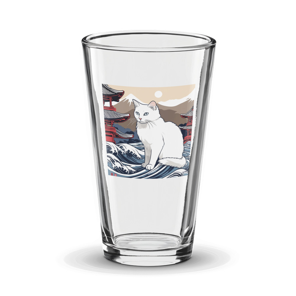 PugMug Custom White Companion Cat Glass Tumbler