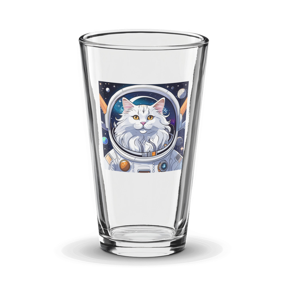 PugMug Custom White Maine Coon Cat Glass Tumbler