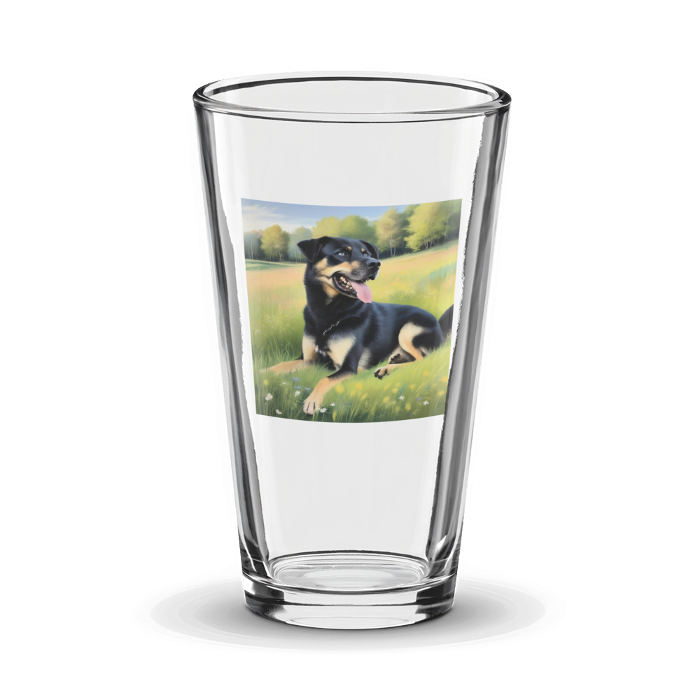 PugMug Custom Blue Glass Tumbler