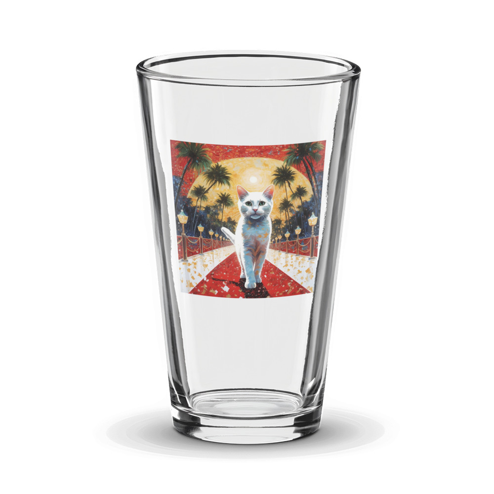 PugMug Custom White Companion Cat Glass Tumbler