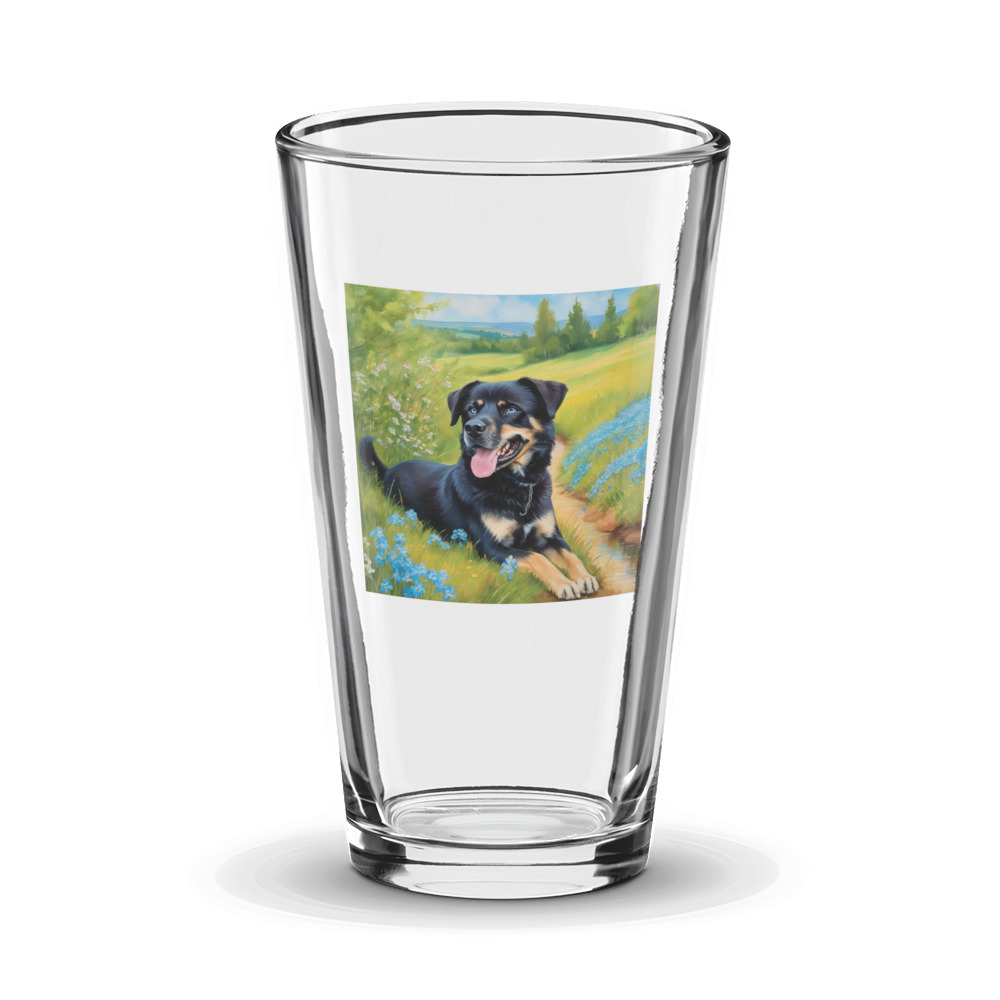 PugMug Custom Blue Glass Tumbler