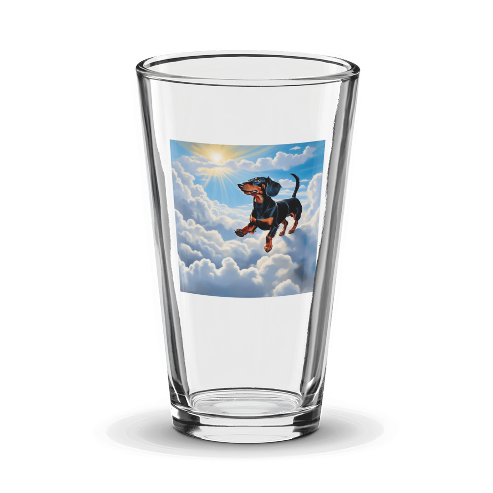 PugMug Custom Black Dachshund Glass Tumbler