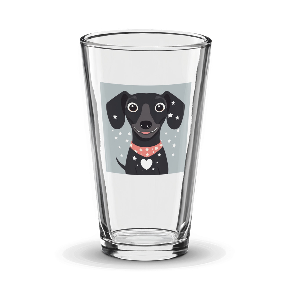 PugMug Custom Black Dachshund Glass Tumbler