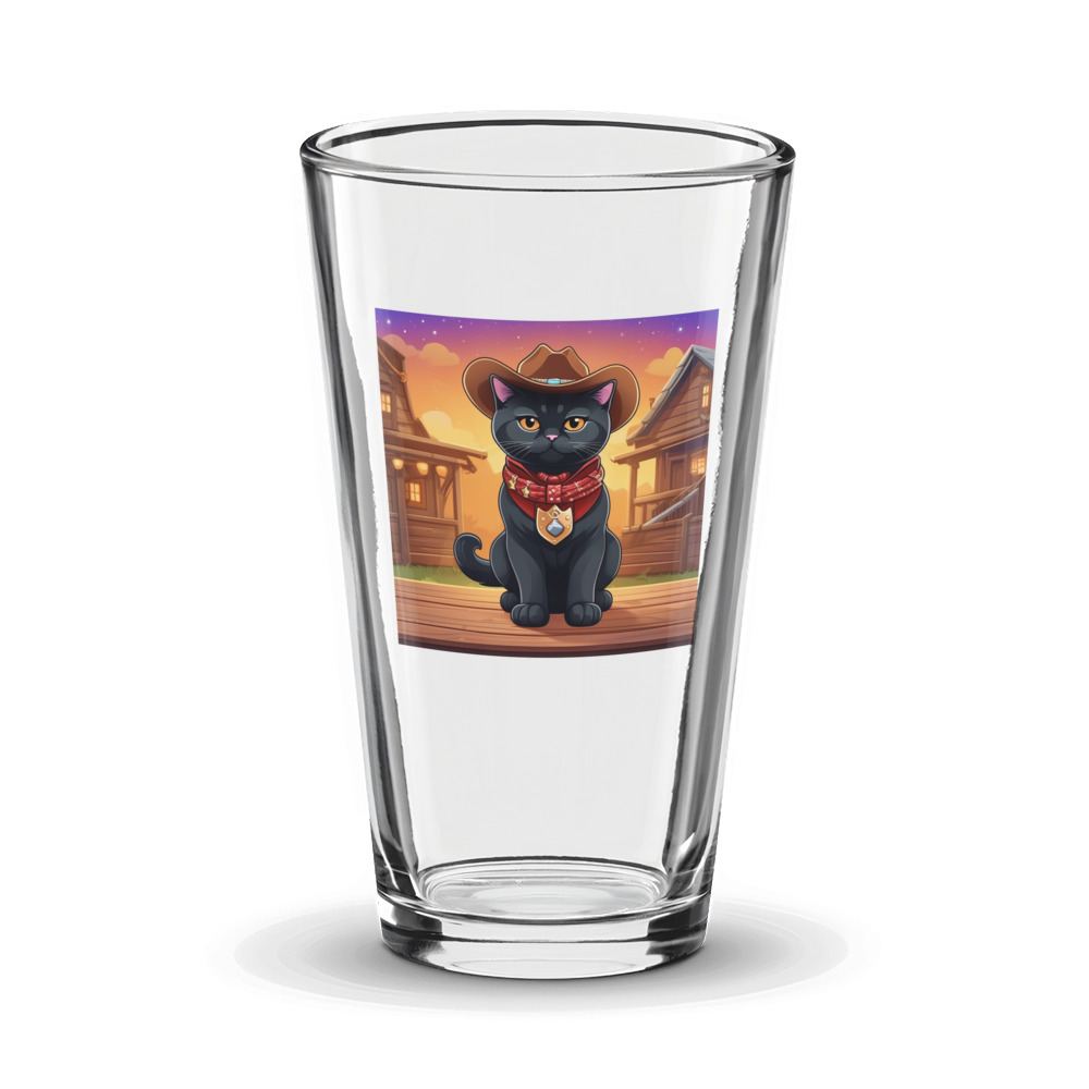 PugMug Custom Black British Shorthair Cat Glass Tumbler