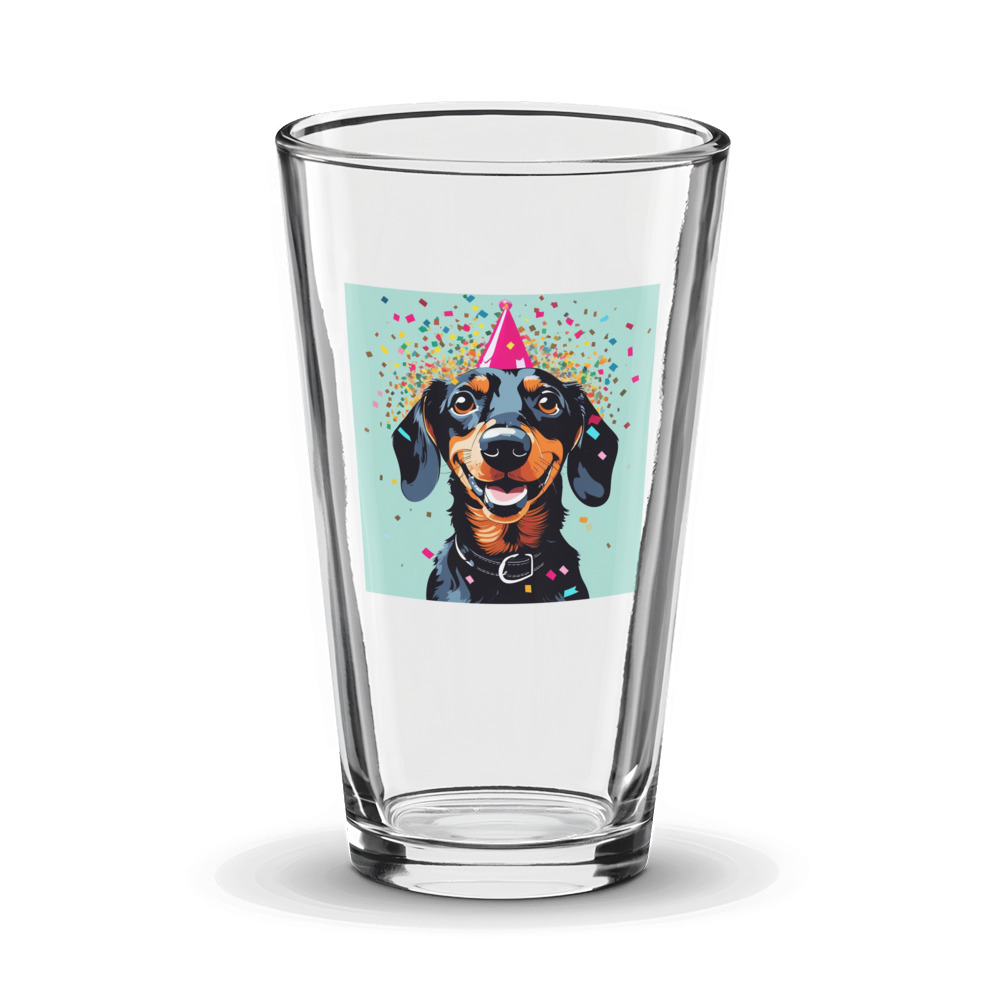PugMug Custom Black Dachshund Glass Tumbler