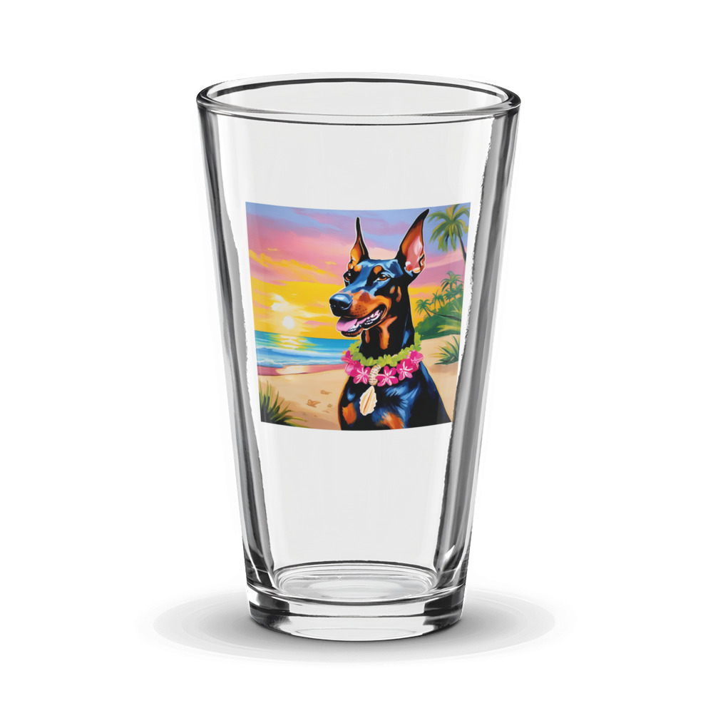 PugMug Custom Doberman Pinscher Glass Tumbler