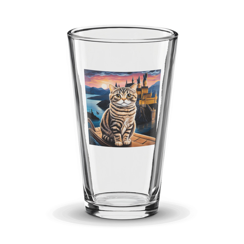 PugMug Custom Tabby Scottish Fold Cat Glass Tumbler