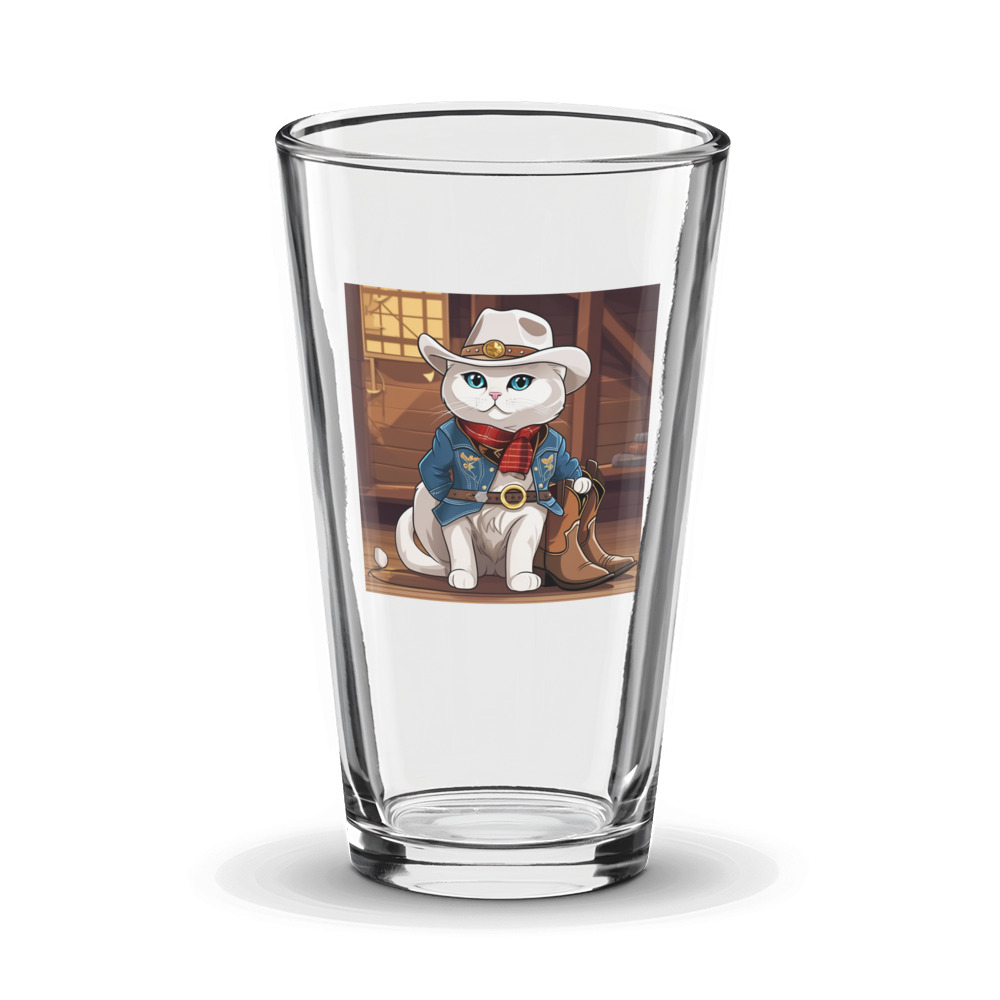 PugMug Custom White Scottish Fold Cat Glass Tumbler