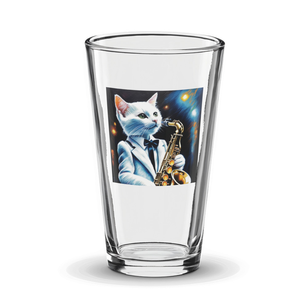 PugMug Custom White Companion Cat Glass Tumbler