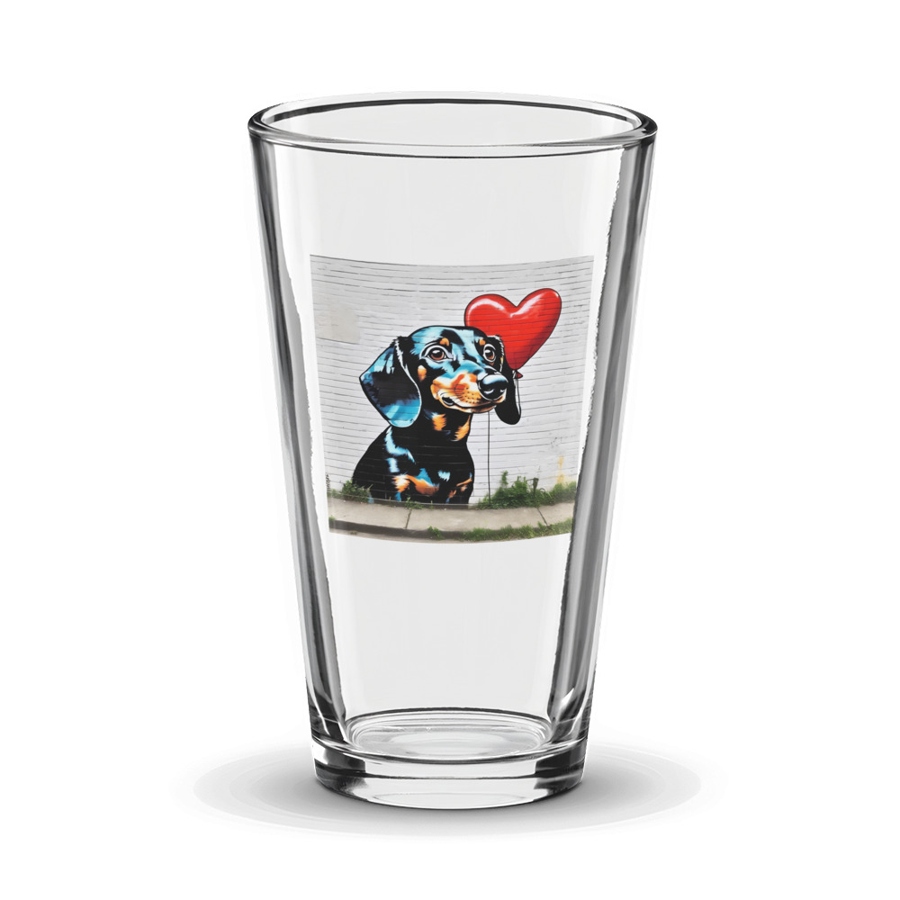 PugMug Custom Black Dachshund Glass Tumbler