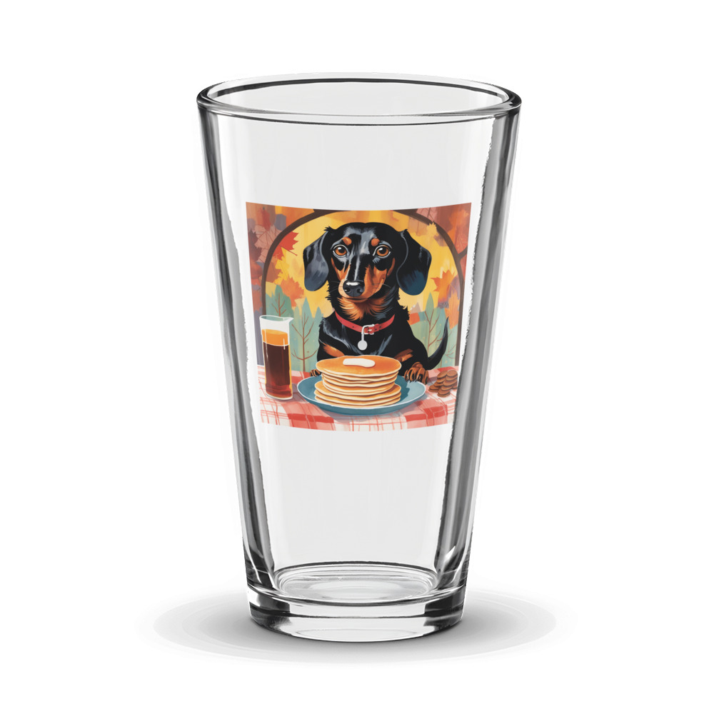 PugMug Custom Black Dachshund Glass Tumbler