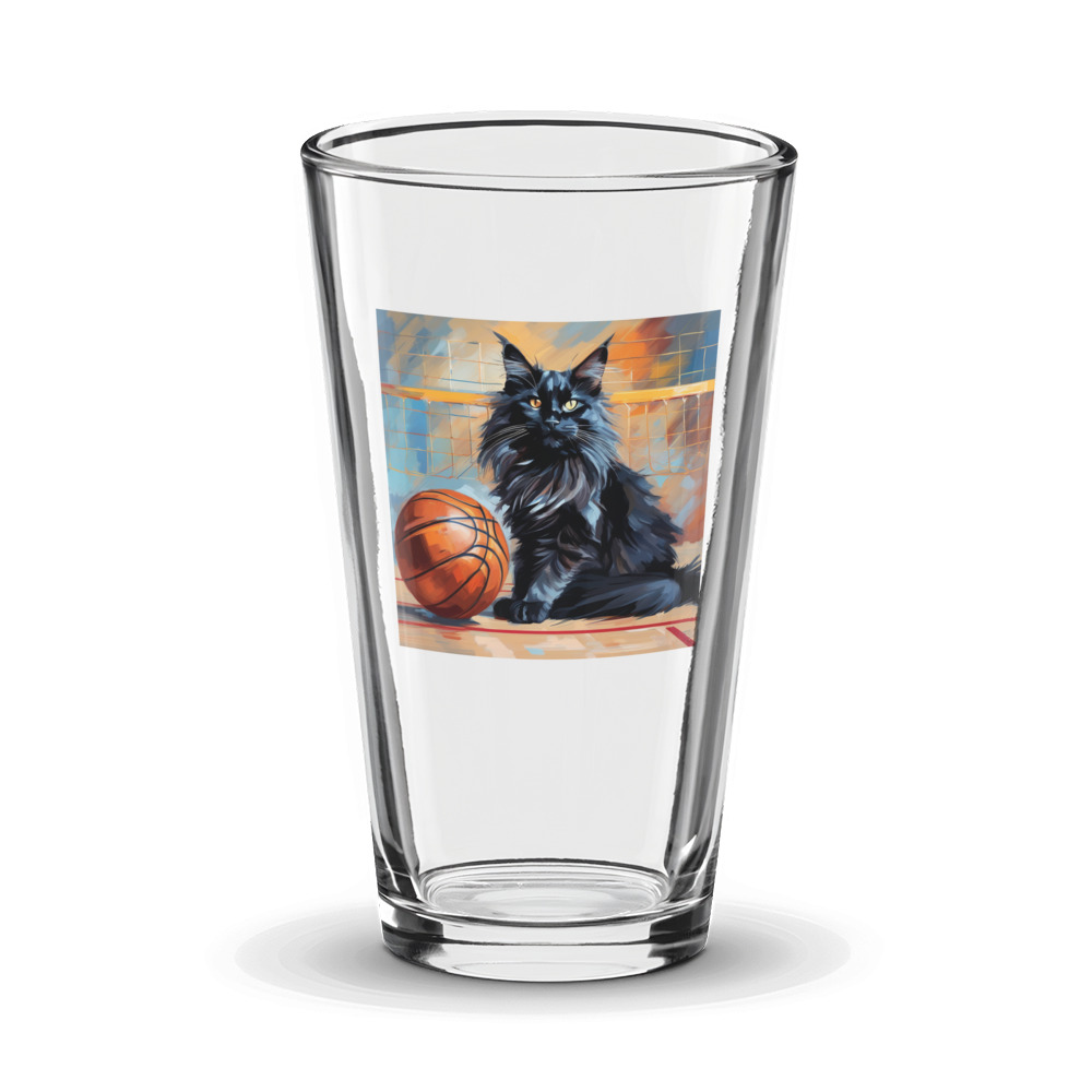 PugMug Custom Black Maine Coon Cat Glass Tumbler