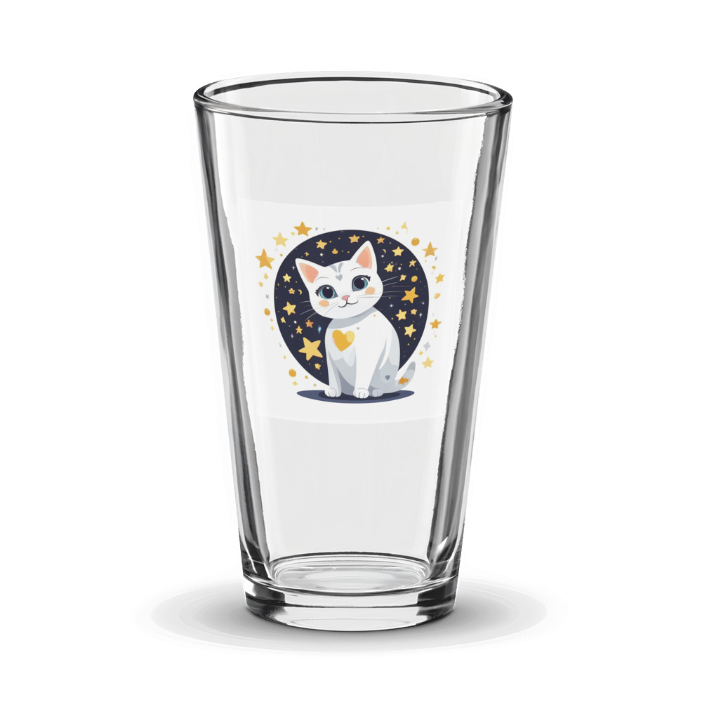 PugMug Custom White Companion Cat Glass Tumbler