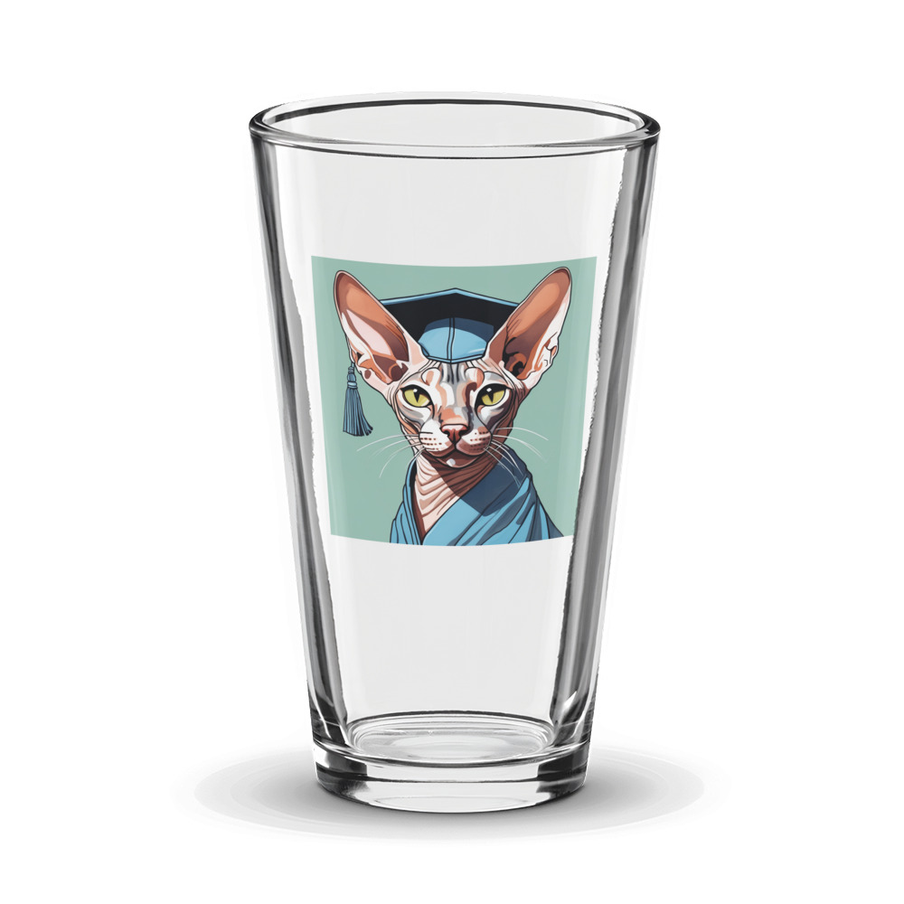 PugMug Custom Tabby Sphynx Cat Glass Tumbler