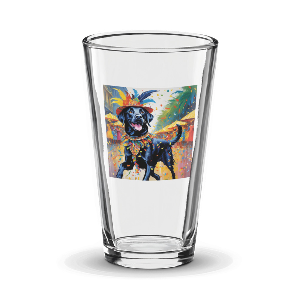 PugMug Custom Black Labrador Retriever Glass Tumbler