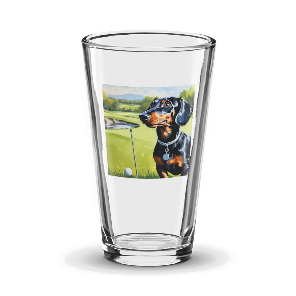 PugMug Custom Black Dachshund Glass Tumbler