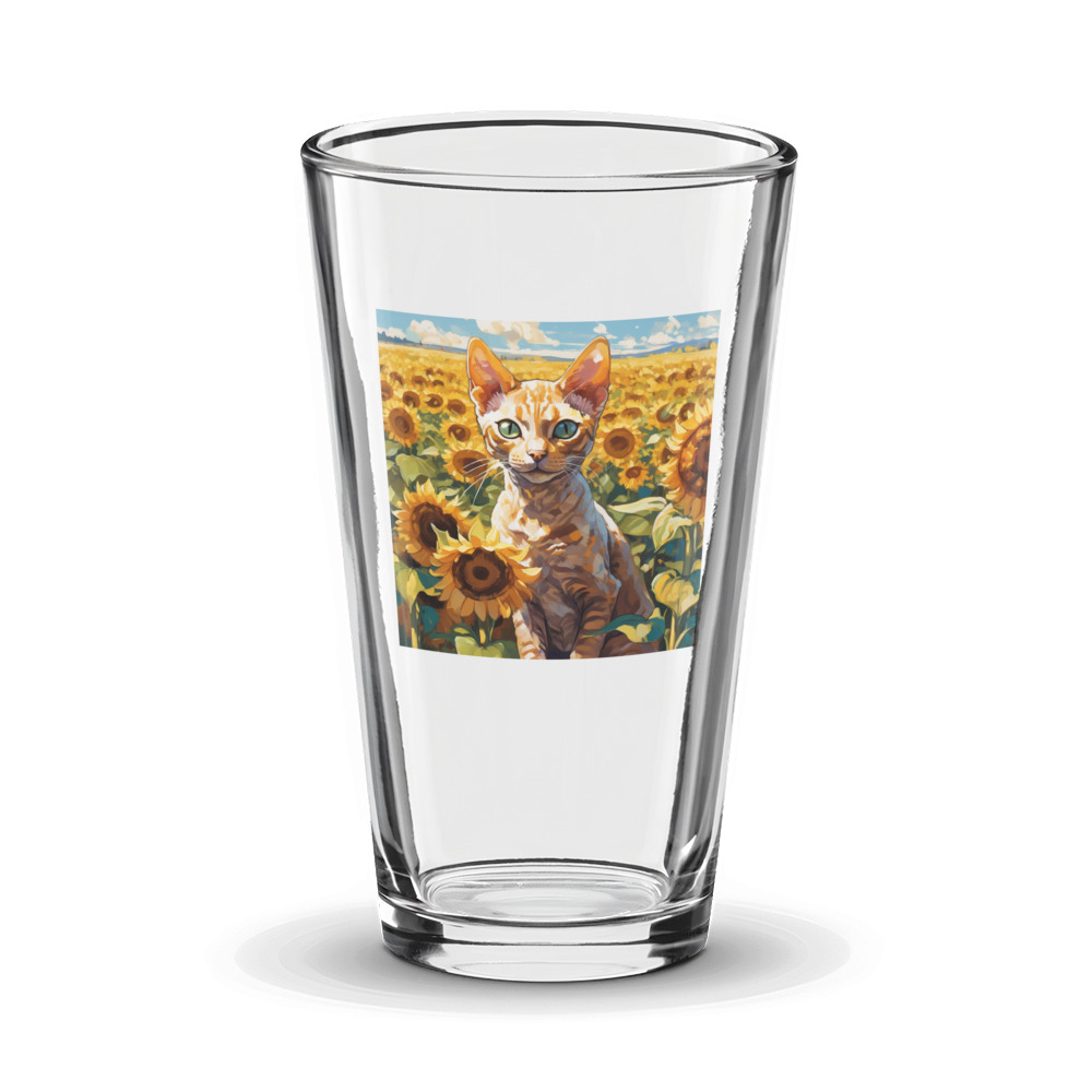 PugMug Custom Tabby Devon Rex Cat Glass Tumbler