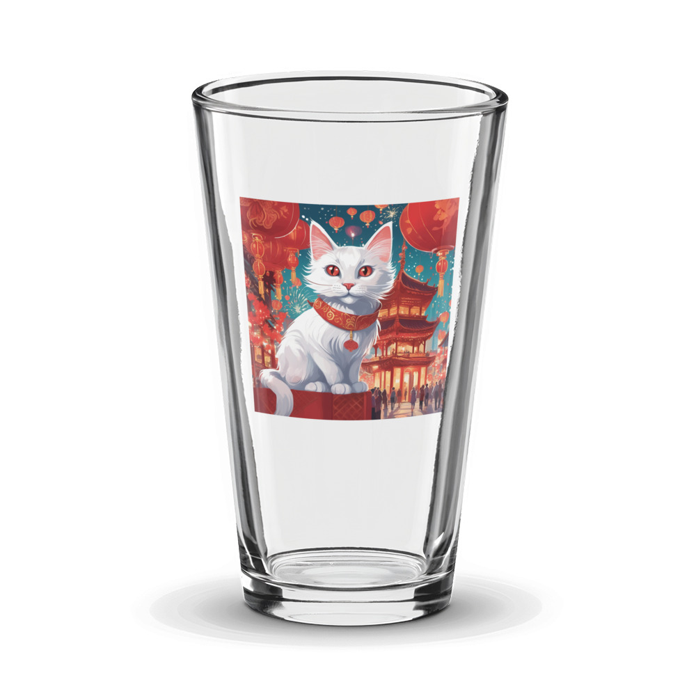 PugMug Custom White Companion Cat Glass Tumbler