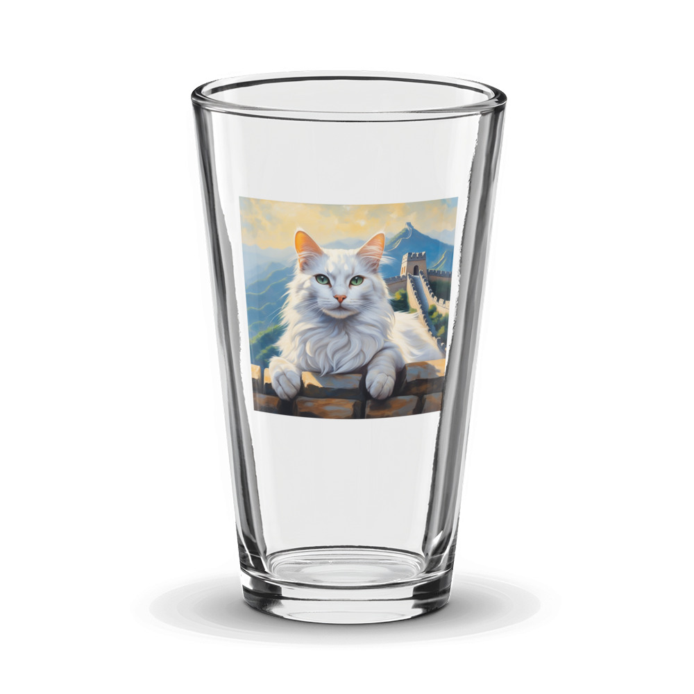 PugMug Custom White Companion Cat Glass Tumbler