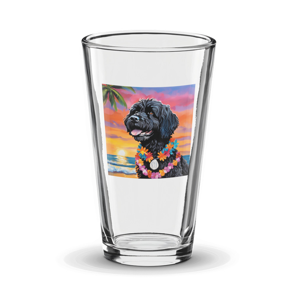 PugMug Custom Portuguese Water Dog Glass Tumbler