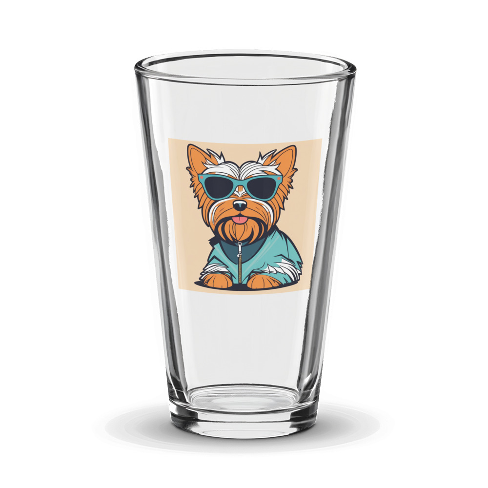 PugMug Custom Yorkshire Terrier Glass Tumbler