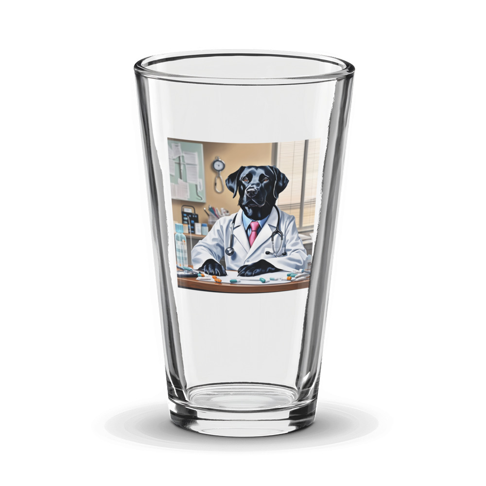 PugMug Custom Black Labrador Retriever Glass Tumbler