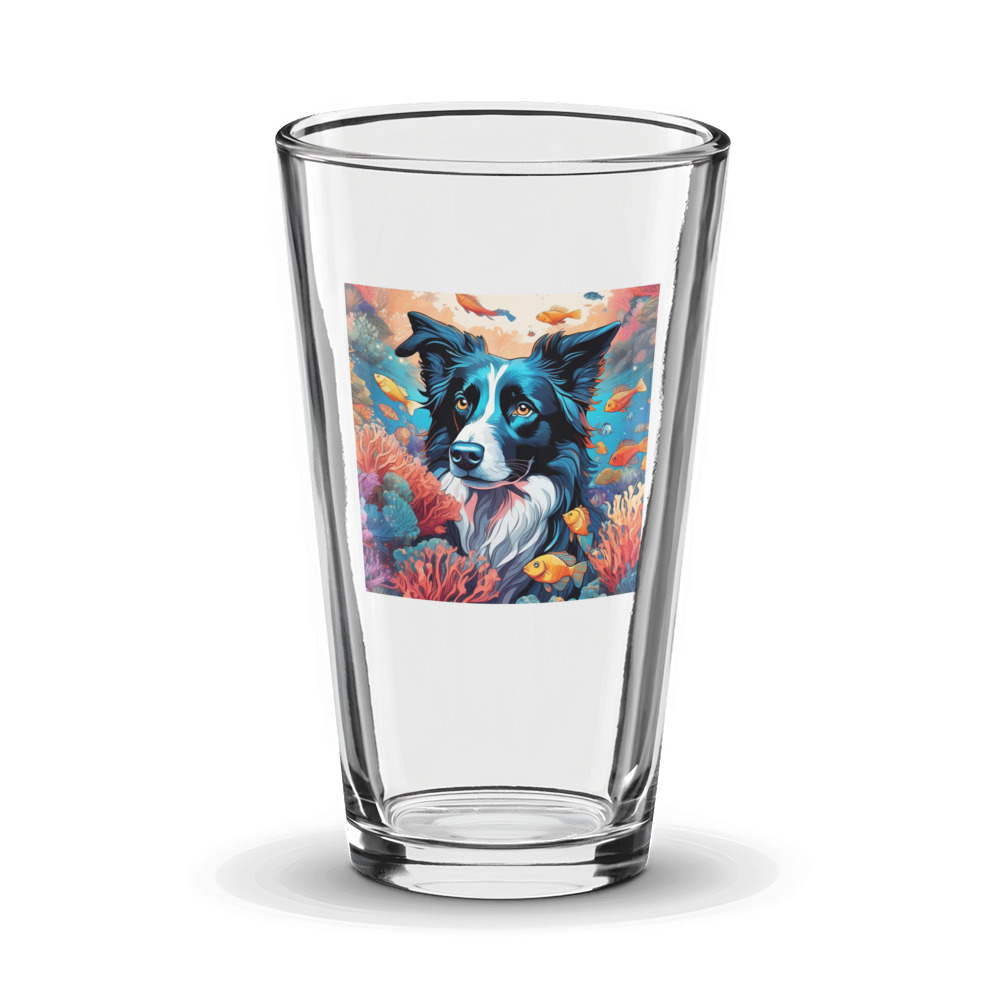 PugMug Custom Border Collie Glass Tumbler