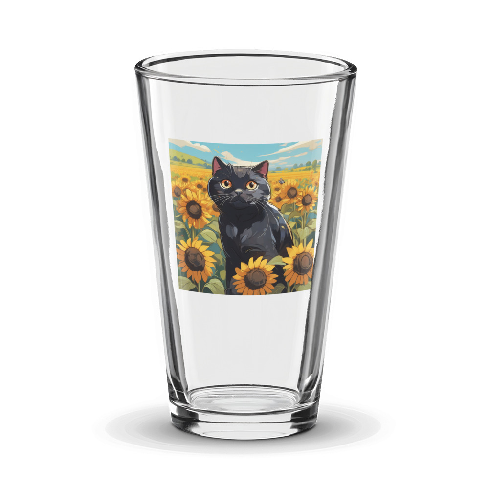 PugMug Custom Black Scottish Fold Cat Glass Tumbler