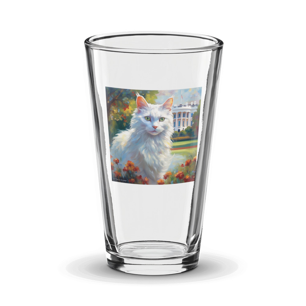 PugMug Custom White Companion Cat Glass Tumbler