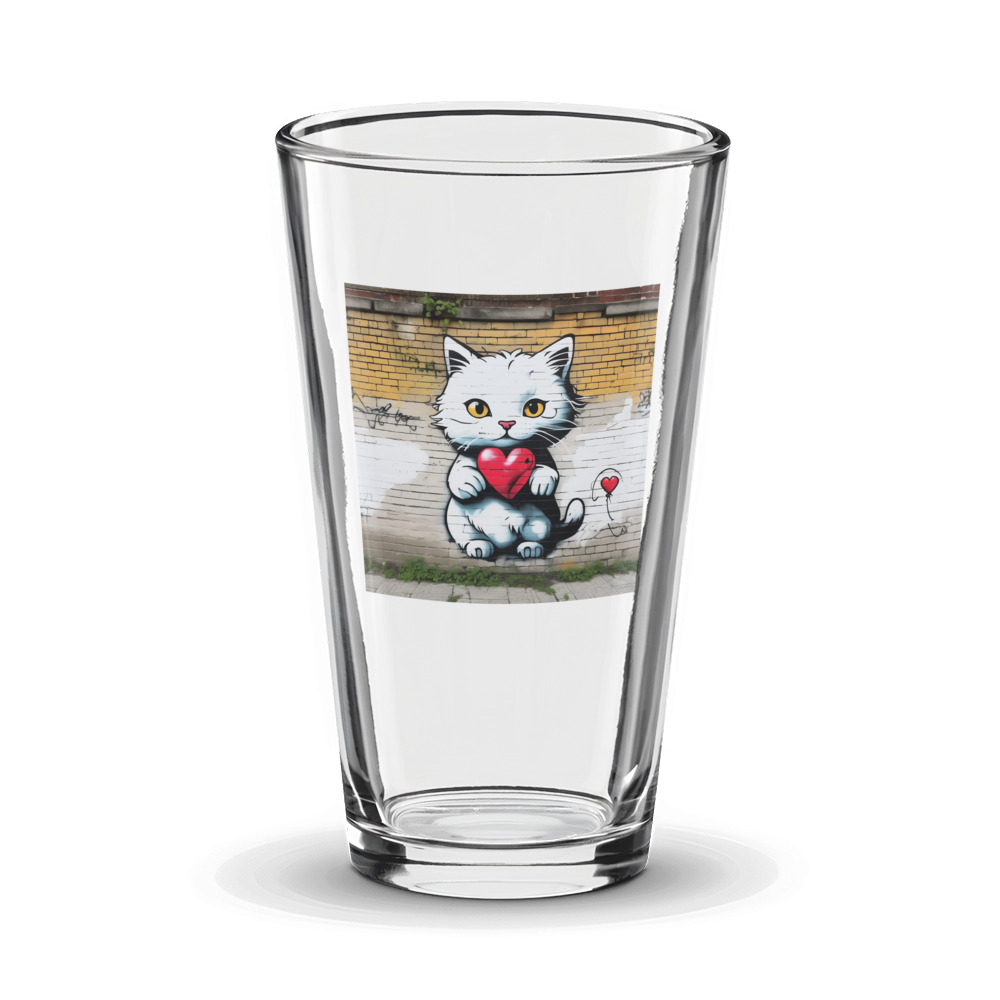 PugMug Custom White Companion Cat Glass Tumbler