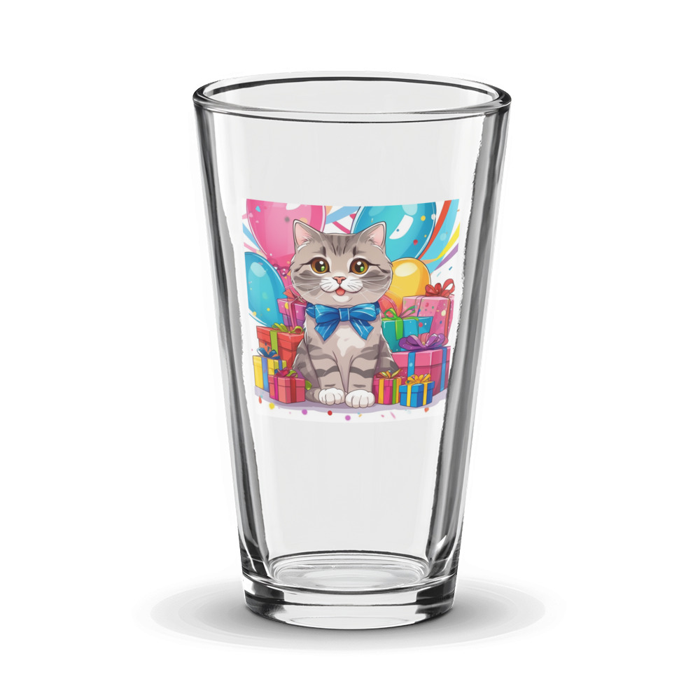 PugMug Custom Tabby Scottish Fold Cat Glass Tumbler