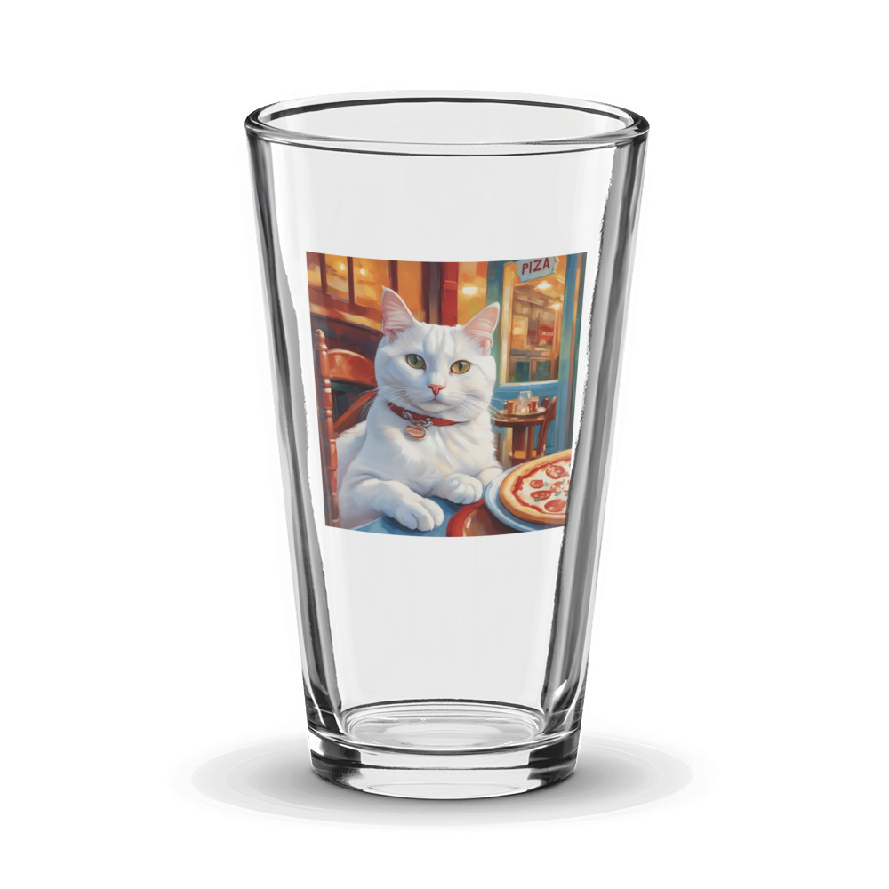 PugMug Custom White Companion Cat Glass Tumbler