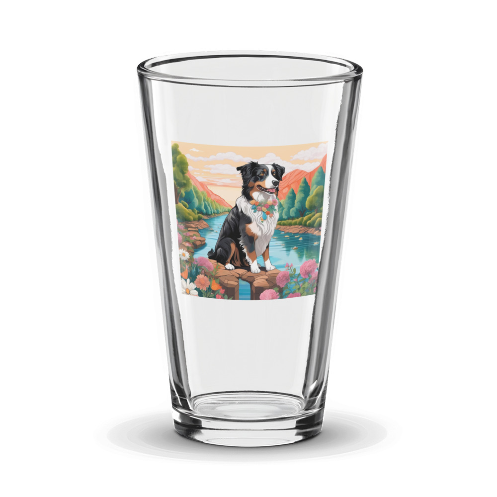 PugMug Custom Australian Shepherd Dog Glass Tumbler