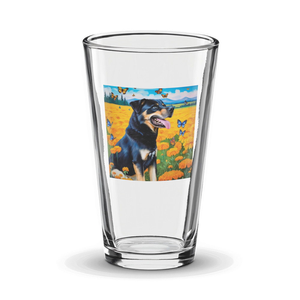 PugMug Custom Blue Glass Tumbler