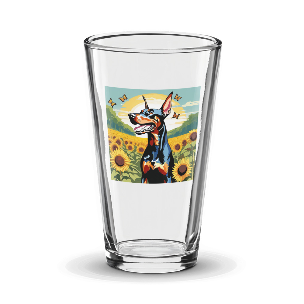 PugMug Custom Doberman Pinscher Glass Tumbler