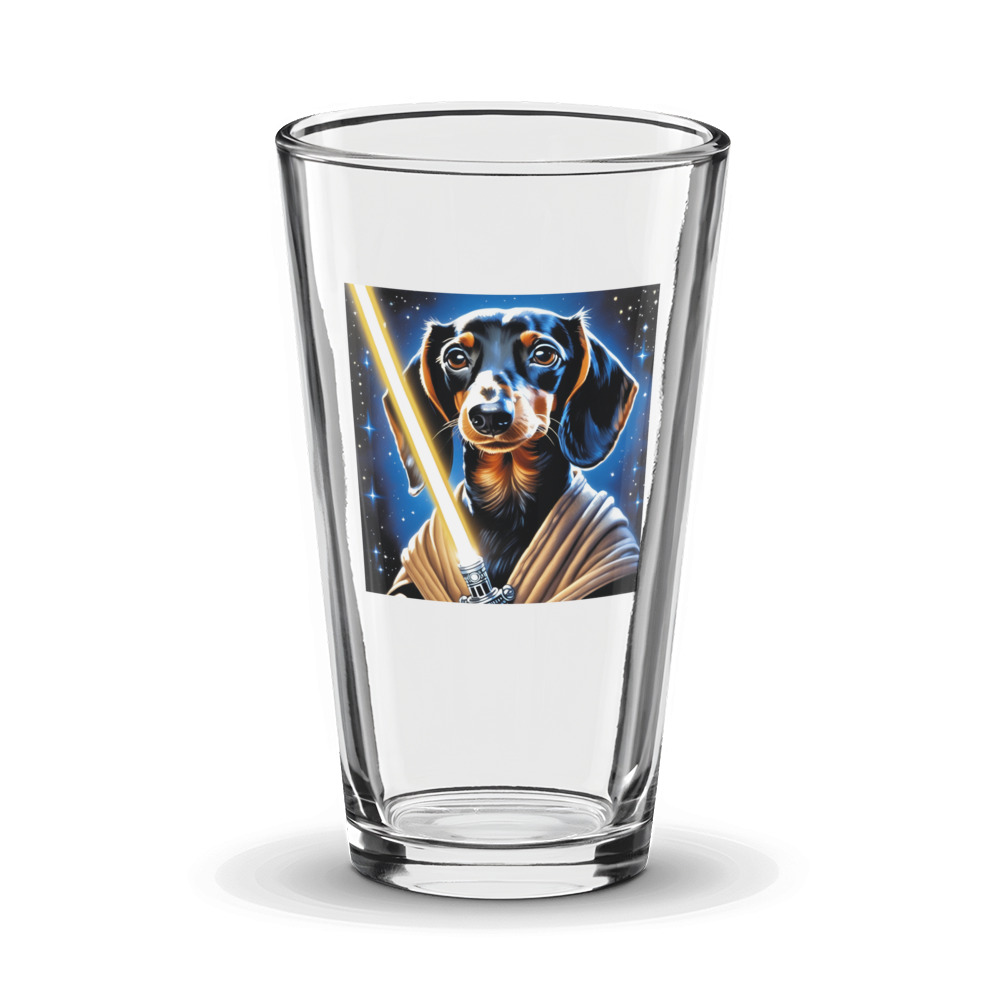 PugMug Custom Black Dachshund Glass Tumbler