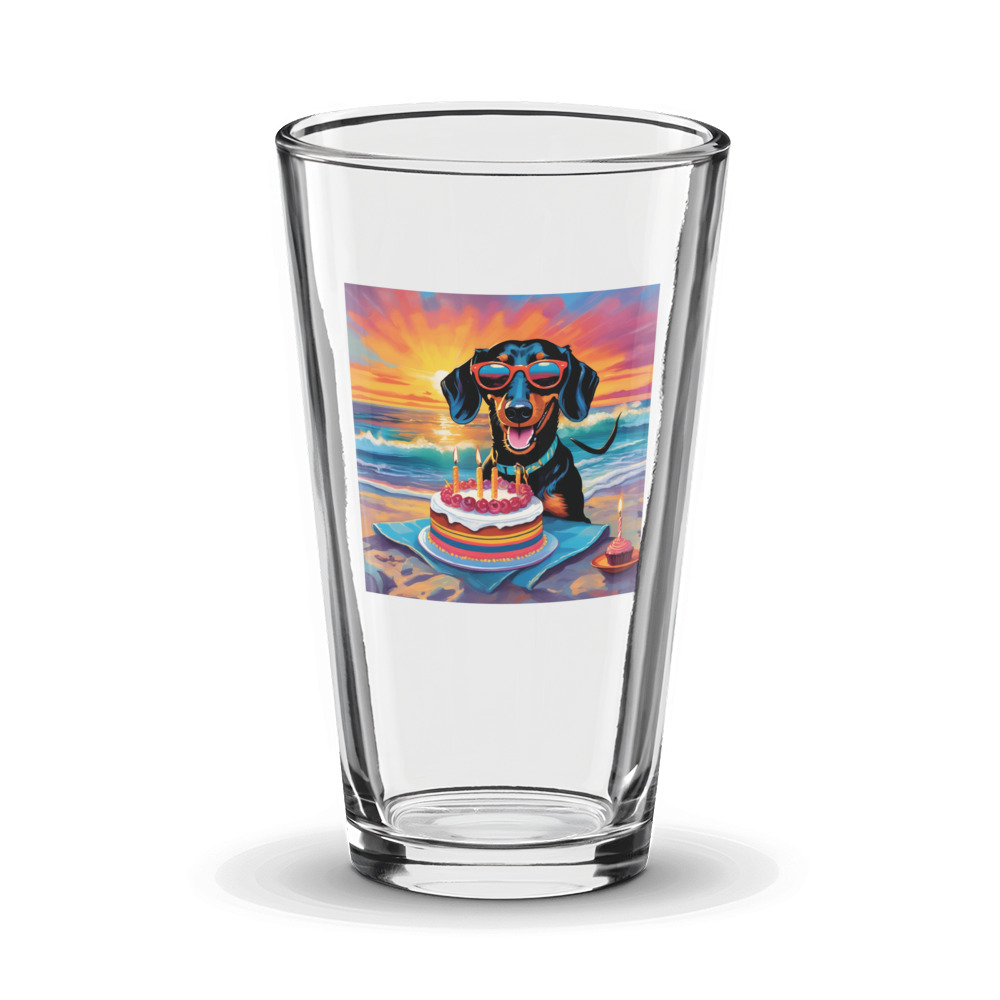 PugMug Custom Black Dachshund Glass Tumbler