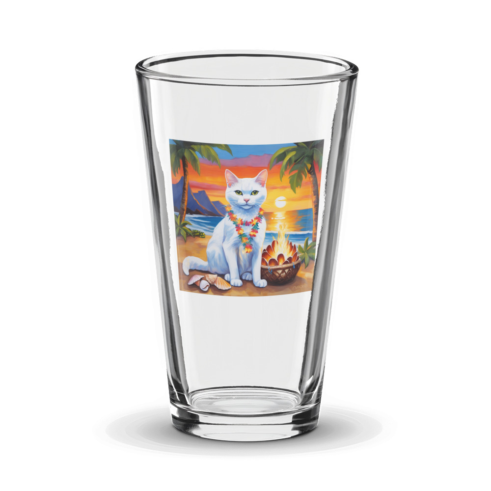 PugMug Custom White Companion Cat Glass Tumbler