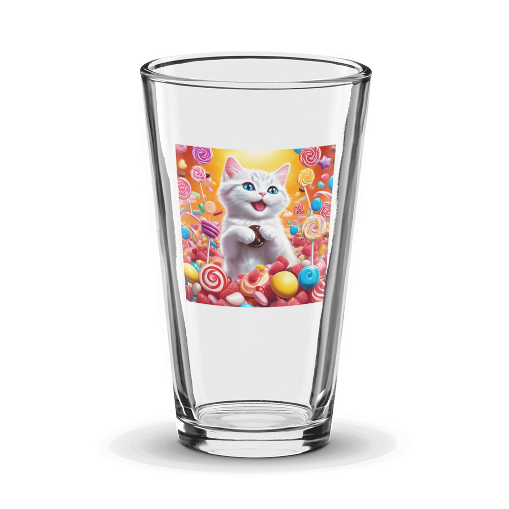 PugMug Custom White Companion Cat Glass Tumbler
