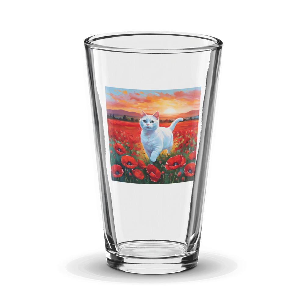 PugMug Custom White Companion Cat Glass Tumbler