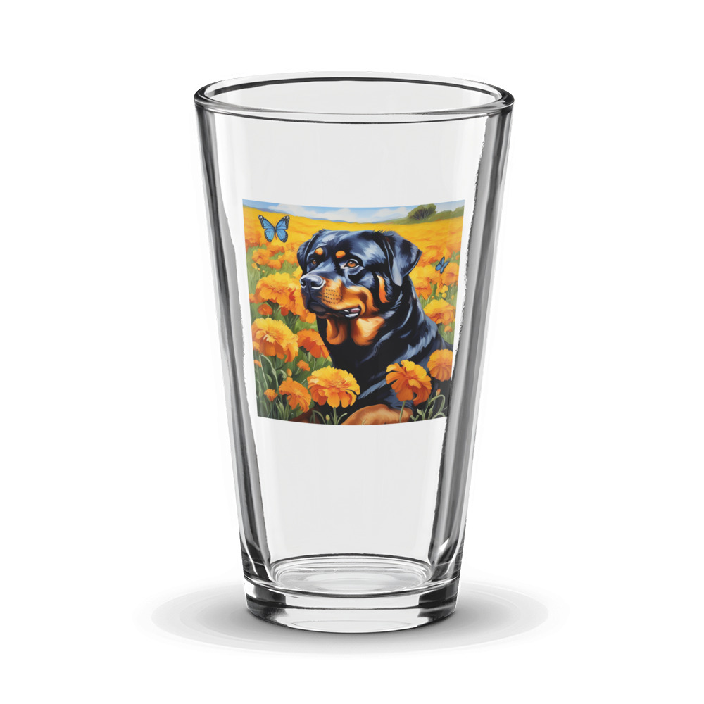PugMug Custom Rottweiler Glass Tumbler