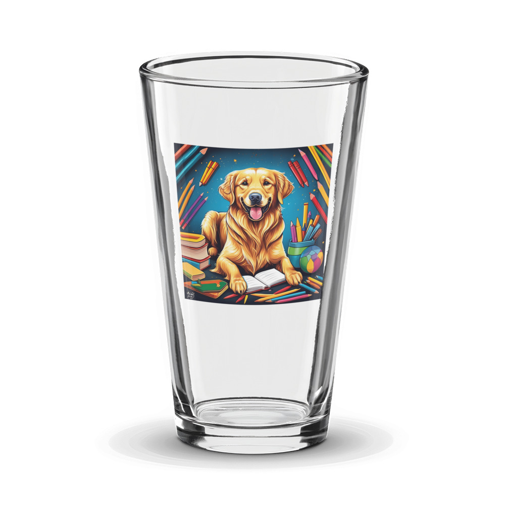 PugMug Custom Golden Retriever Glass Tumbler