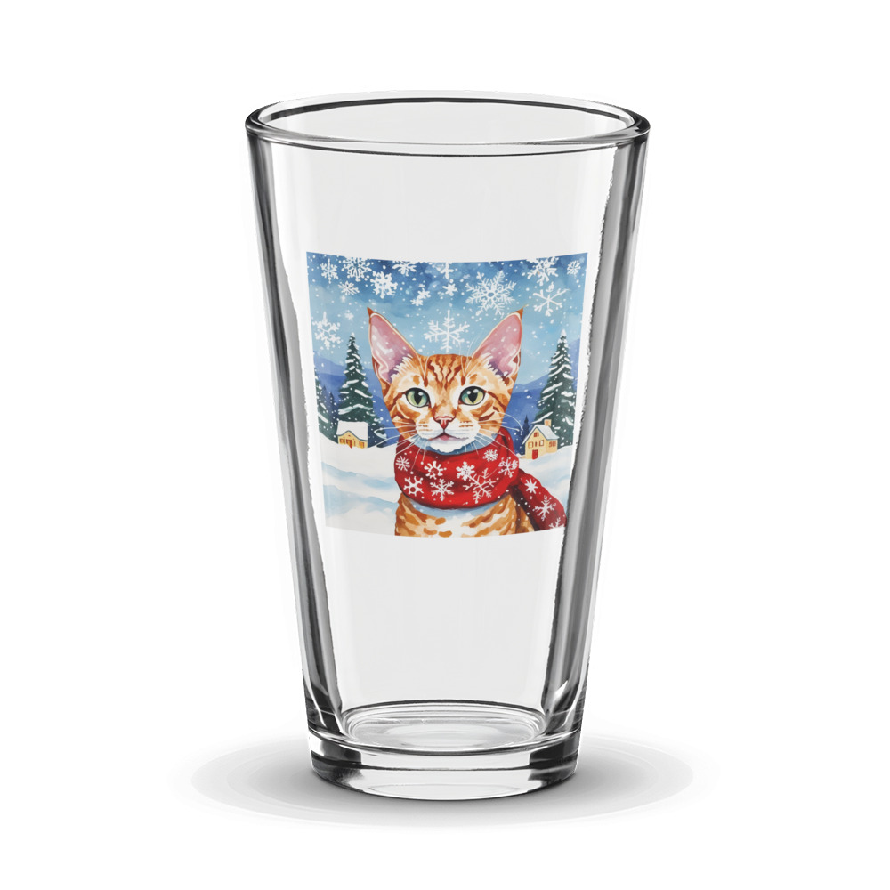 PugMug Custom Tabby Devon Rex Cat Glass Tumbler