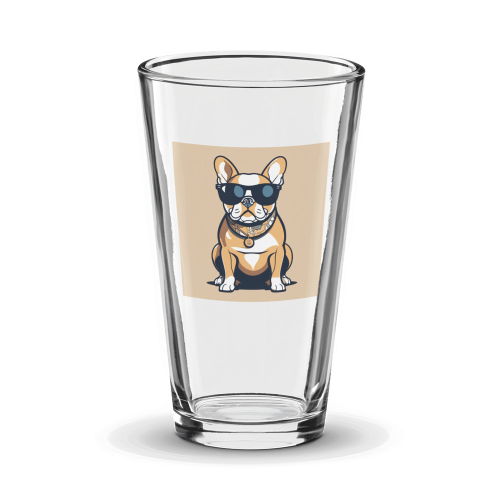 PugMug Custom Tan French Bulldog Glass Tumbler