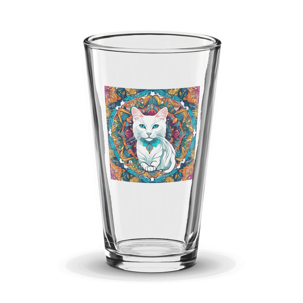 PugMug Custom White Companion Cat Glass Tumbler