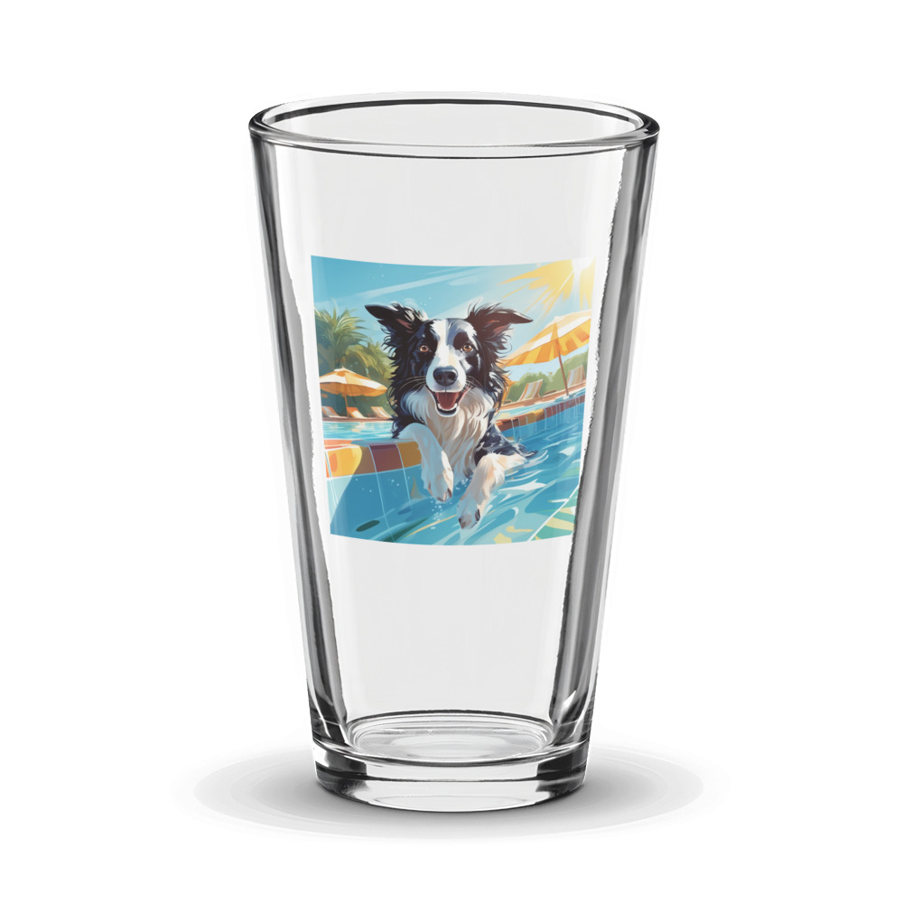 PugMug Custom Border Collie Glass Tumbler
