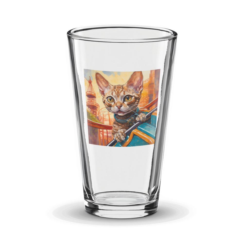 PugMug Custom Tabby Devon Rex Cat Glass Tumbler