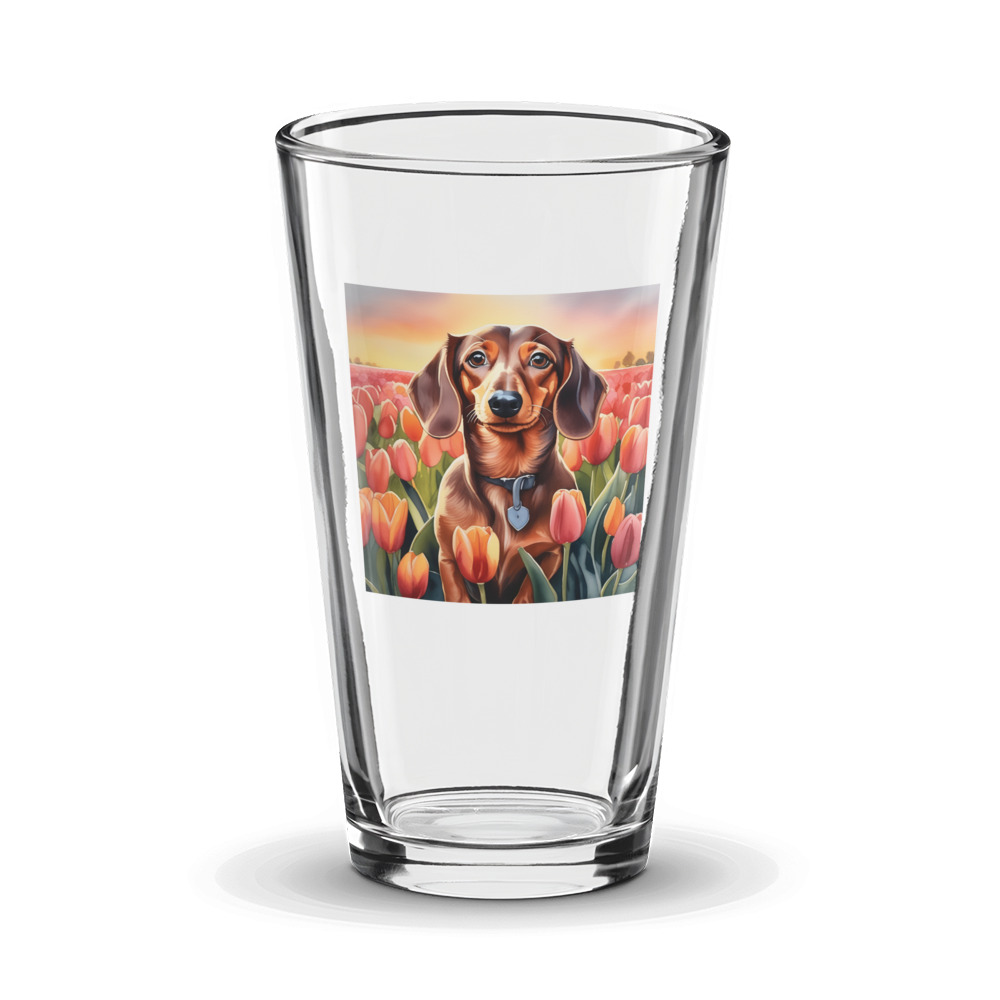 PugMug Custom Tan Dachshund Glass Tumbler