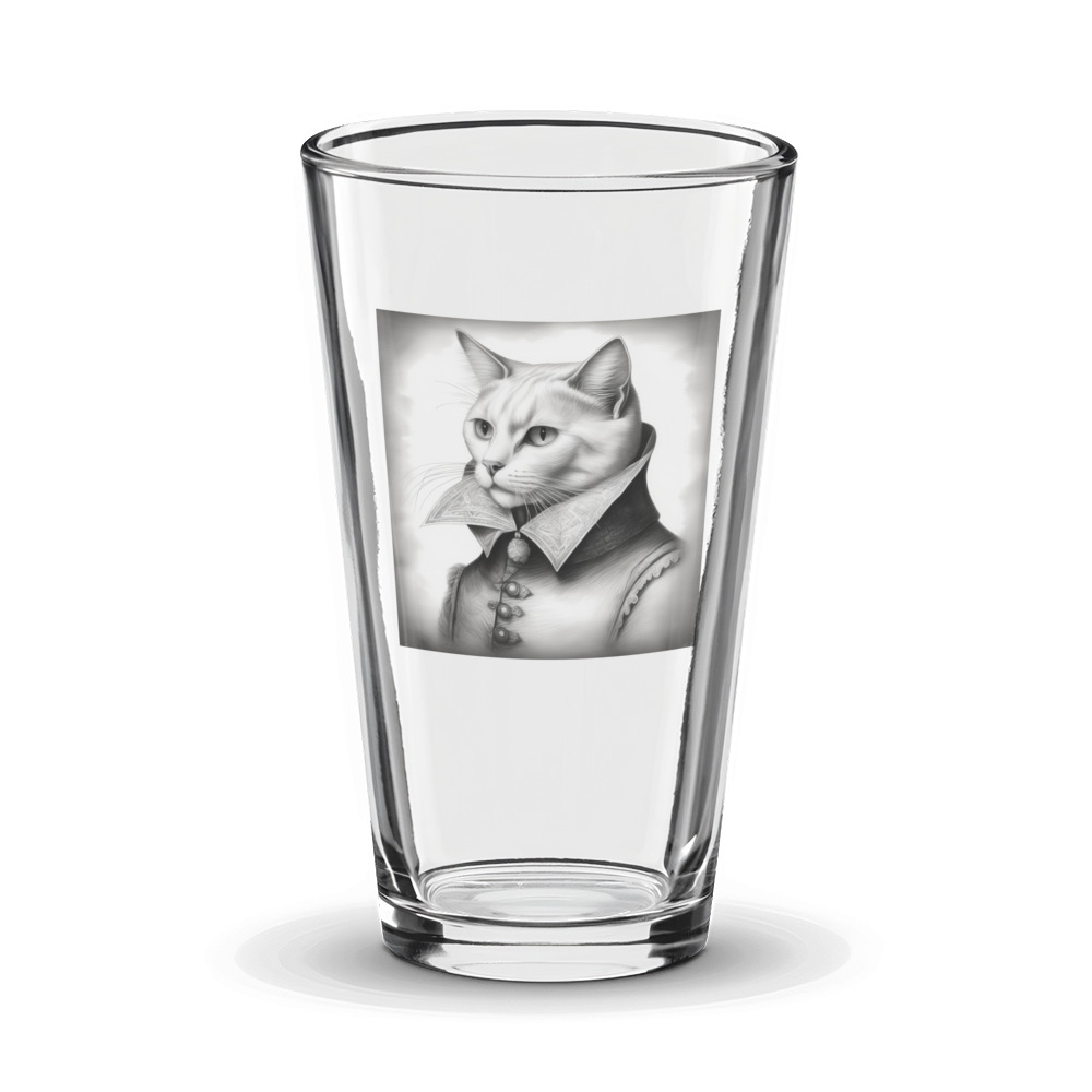 PugMug Custom White Companion Cat Glass Tumbler