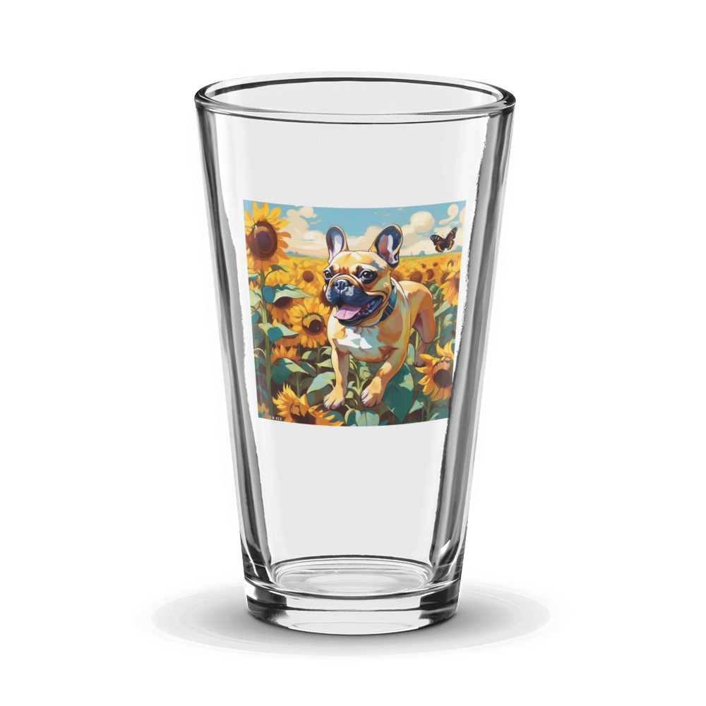 PugMug Custom Tan French Bulldog Glass Tumbler